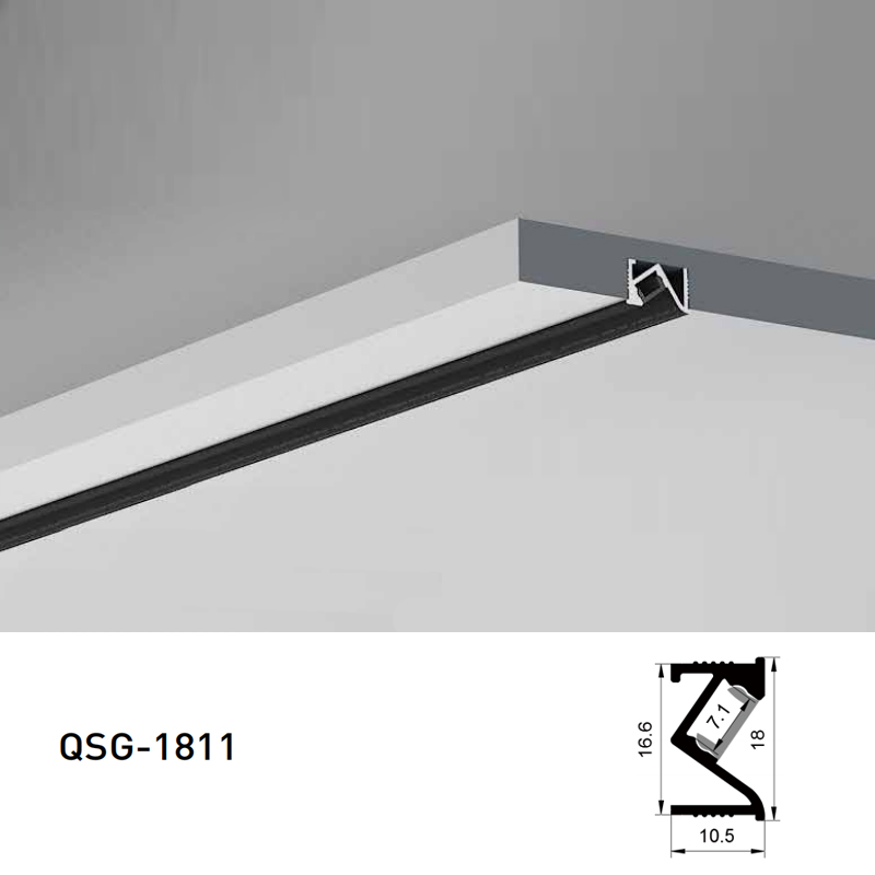 LED Black Aluminum Channel For LED Strips Ultra Narrow 7mm